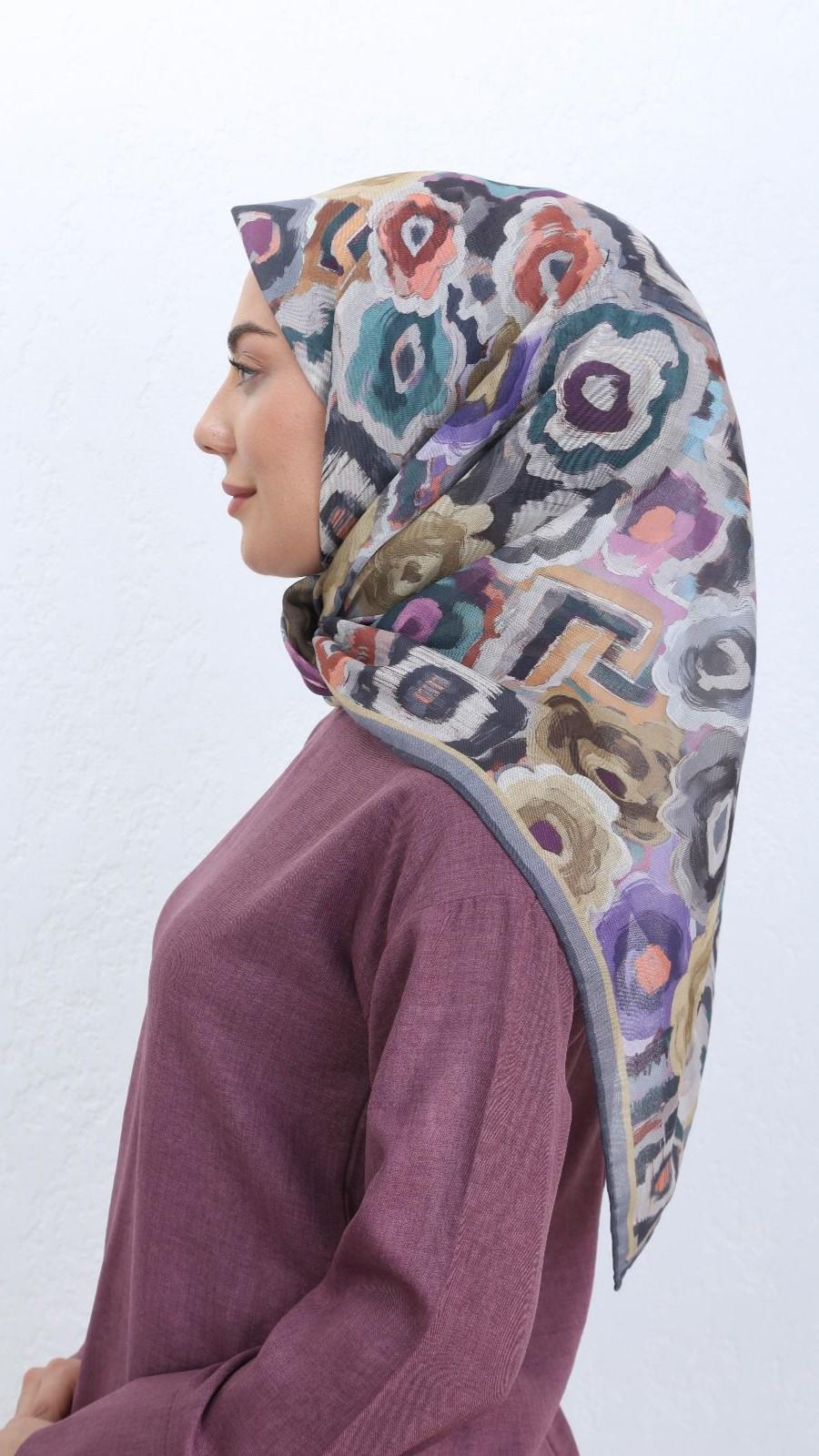 Locella Soft Pamuk Eşarp Gri-1