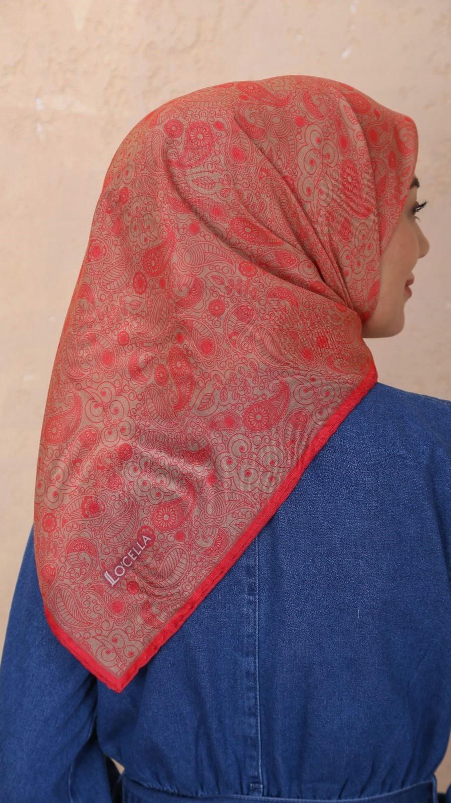 Locella Soft Pamuk Eşarp Mercan-12