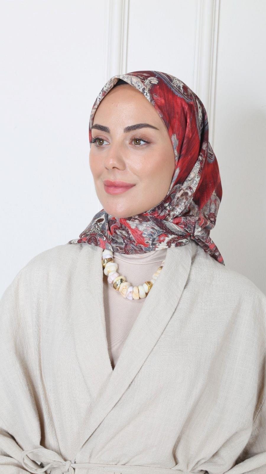 Locella Soft Pamuk Eşarp Bordo-11