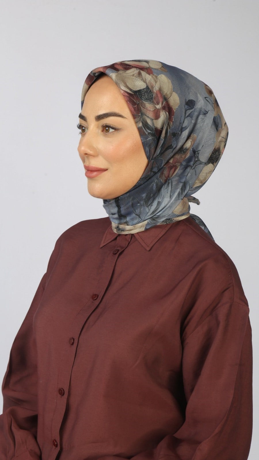 Locella Soft Pamuk Eşarp Mavi