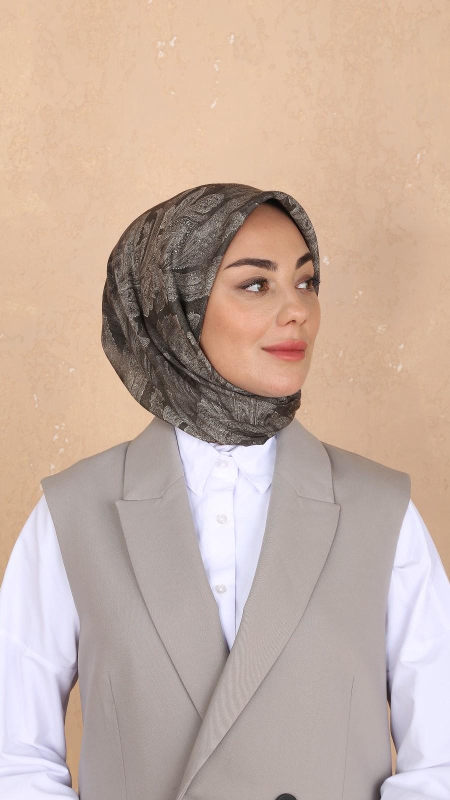 Locella Soft Pamuk Eşarp Haki Yeşil-1