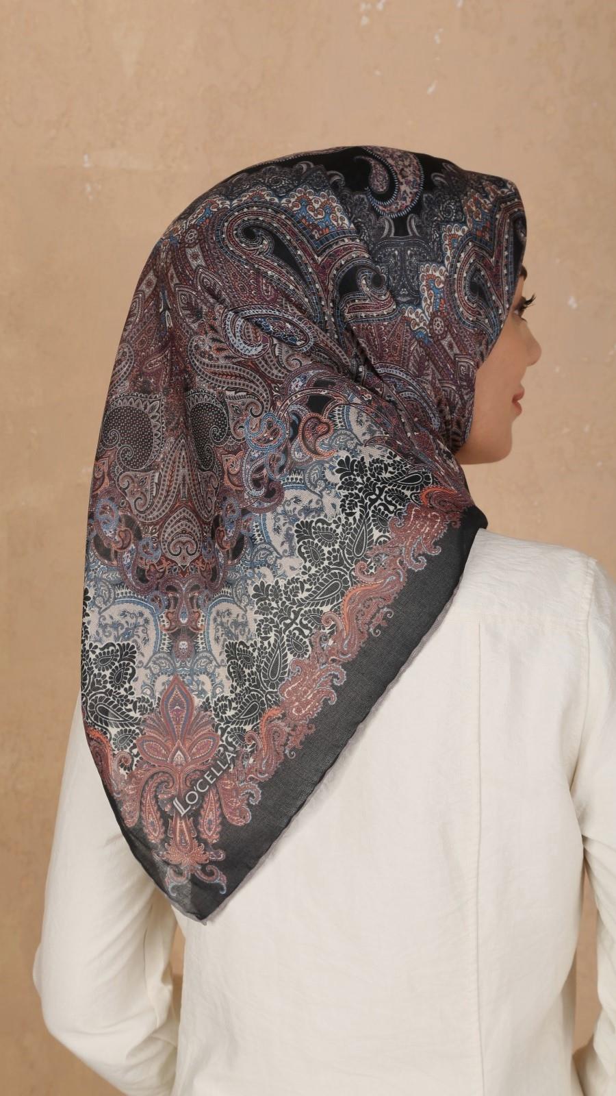 Locella Soft Pamuk Eşarp Siyah-9