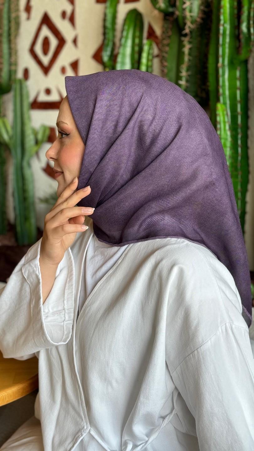 Locella Soft Pamuk Eşarp Mor-5