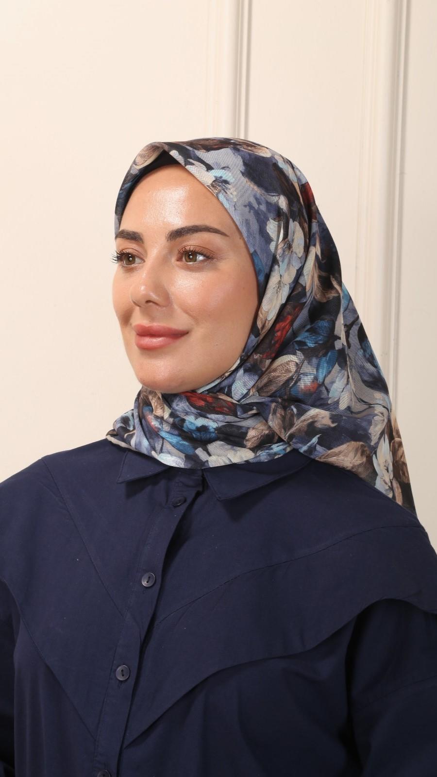 Locella Soft Pamuk Eşarp Lacivert-5