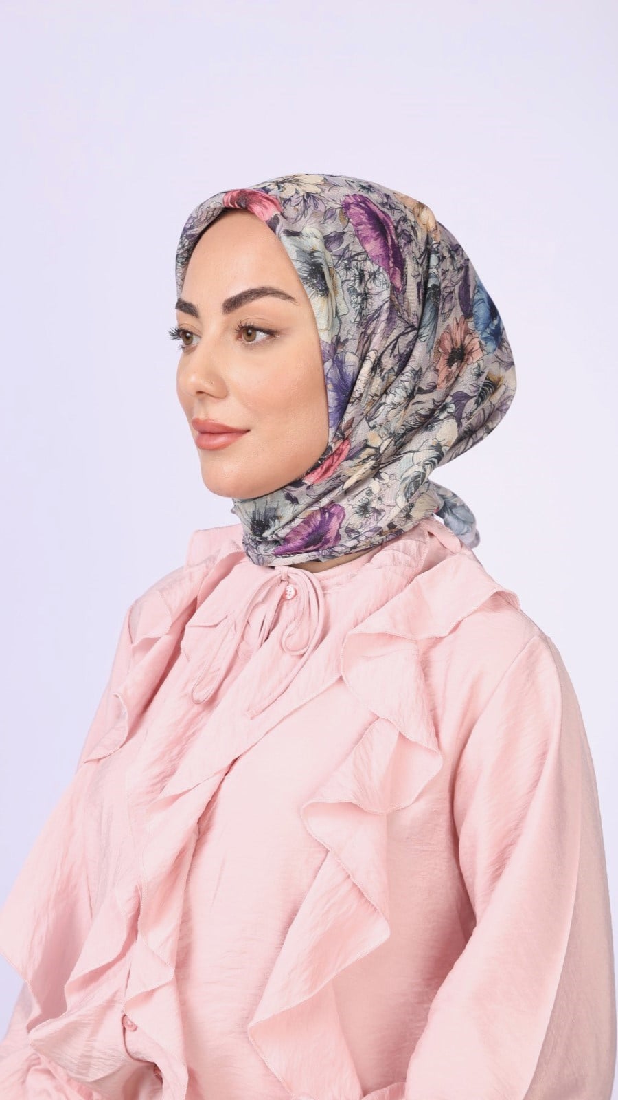Locella Soft Pamuk Eşarp Lila