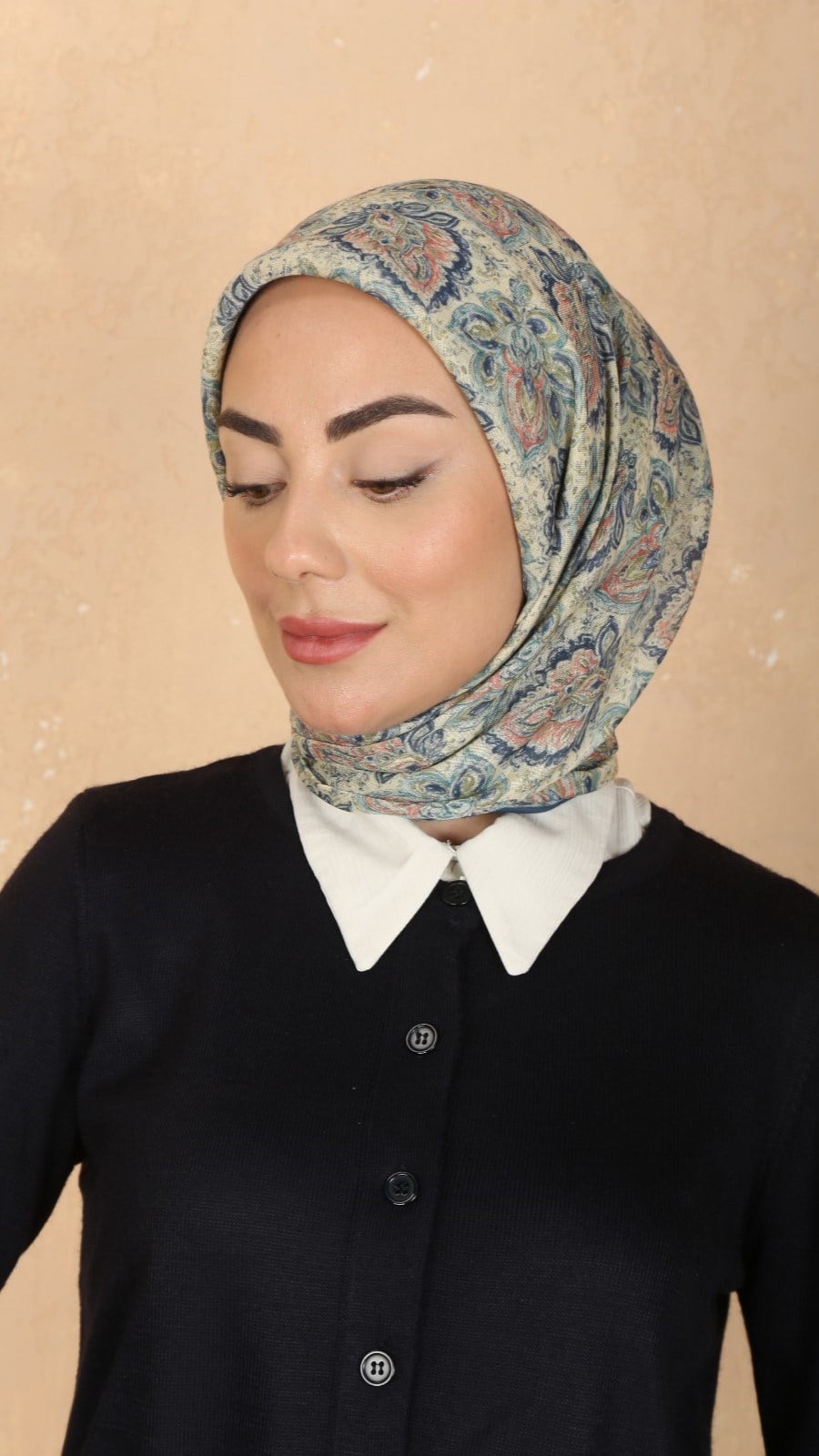 Locella Soft Pamuk Eşarp Mavi