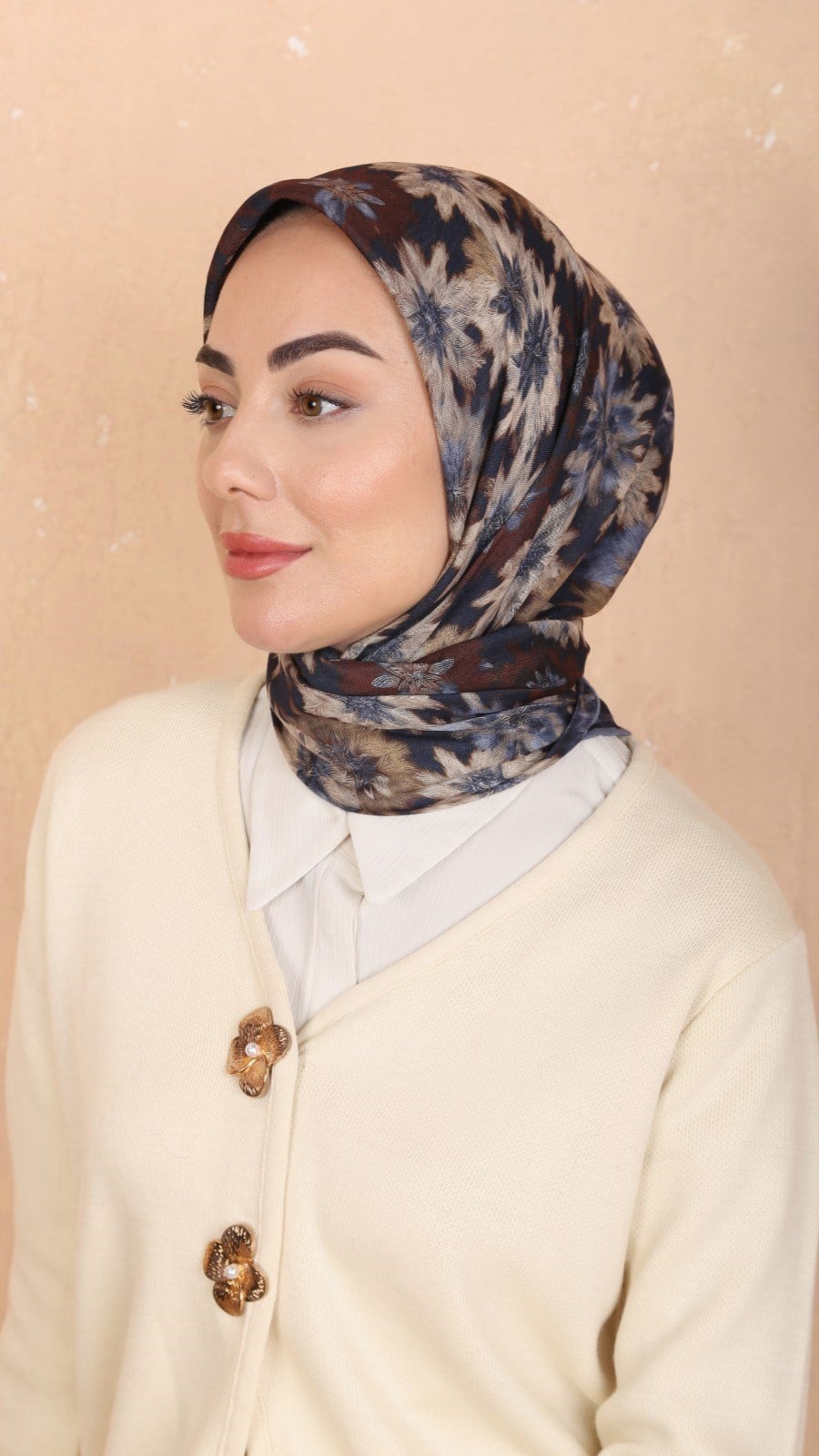 Locella Soft Pamuk Eşarp Lacivert