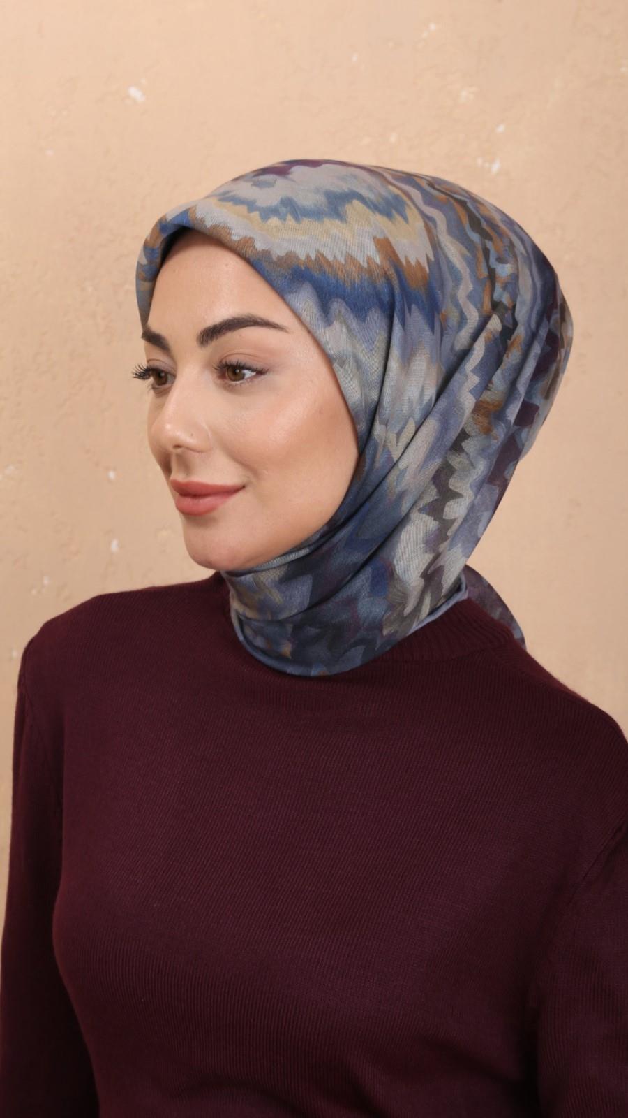 Locella Soft Pamuk Eşarp Lacivert