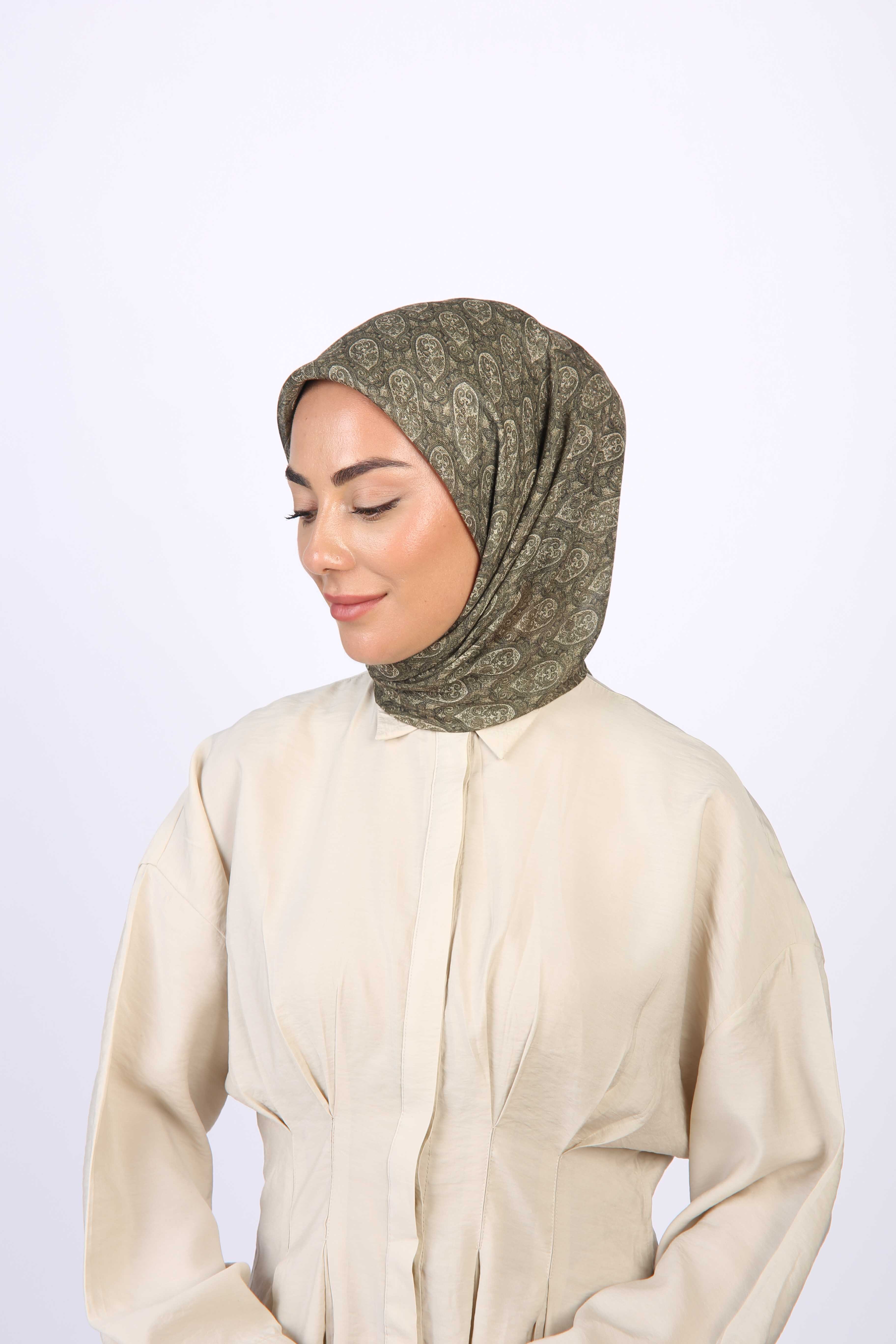 Locella Soft Pamuk Eşarp Haki Yeşili