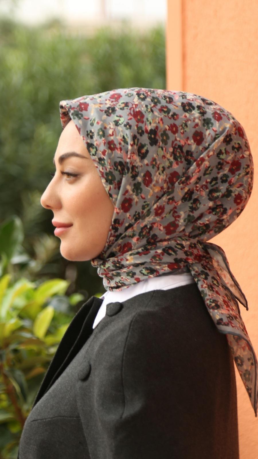 Locella Soft Pamuk Eşarp Gri-33