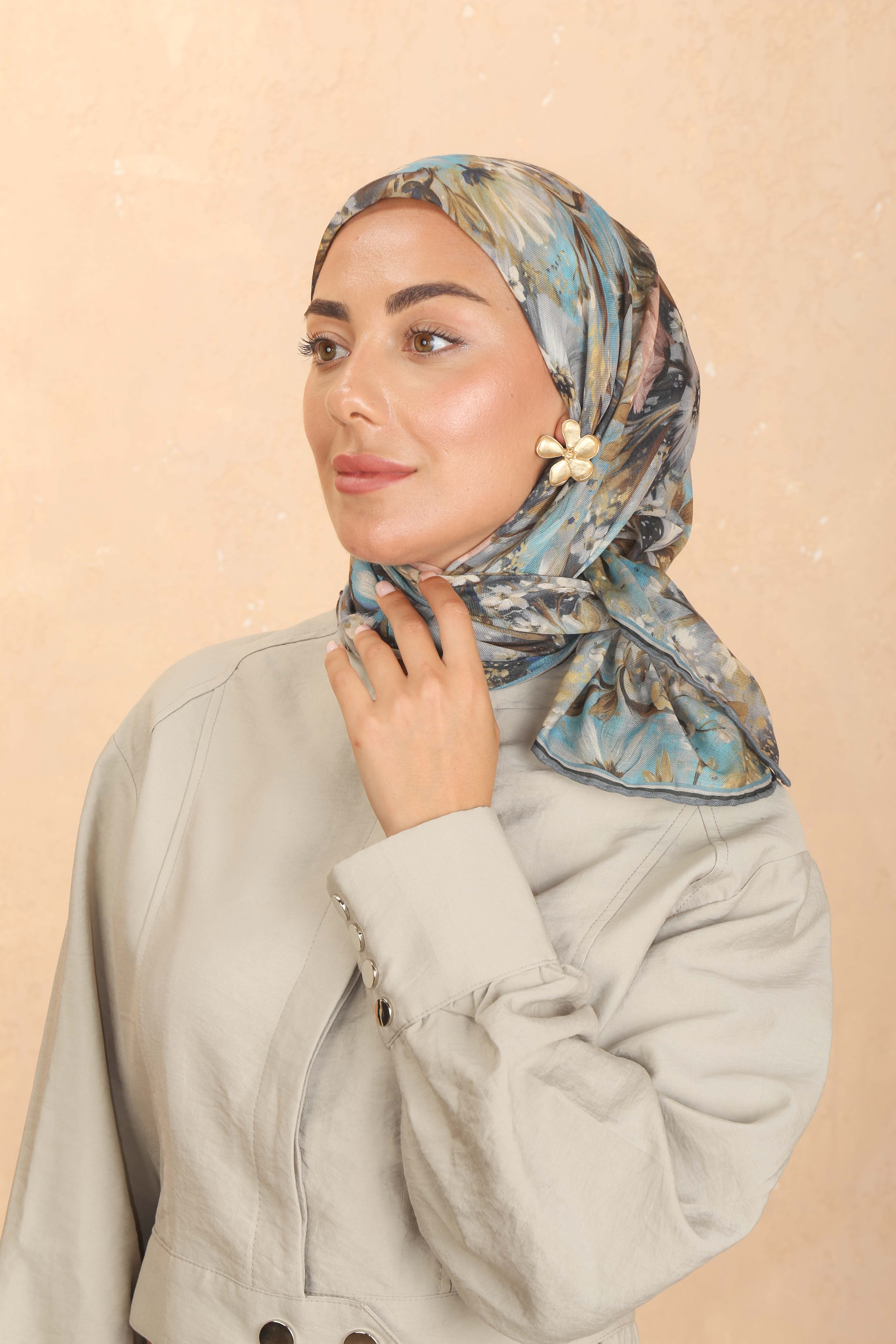 Locella Soft Pamuk Eşarp Mavi