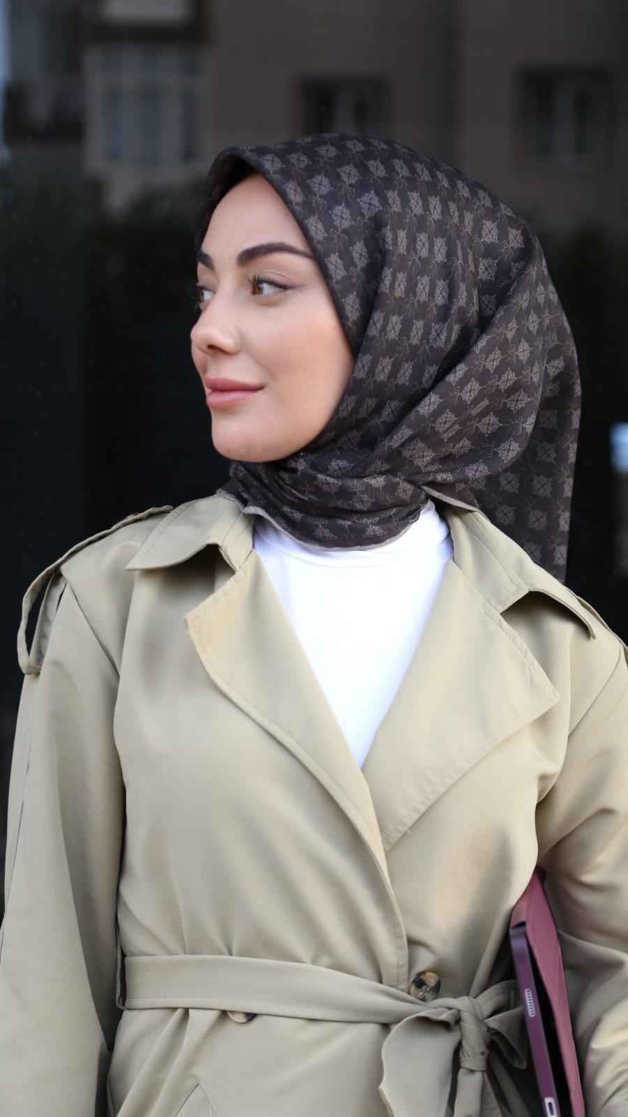 Locella Soft Pamuk Eşarp Acı Kahve-8