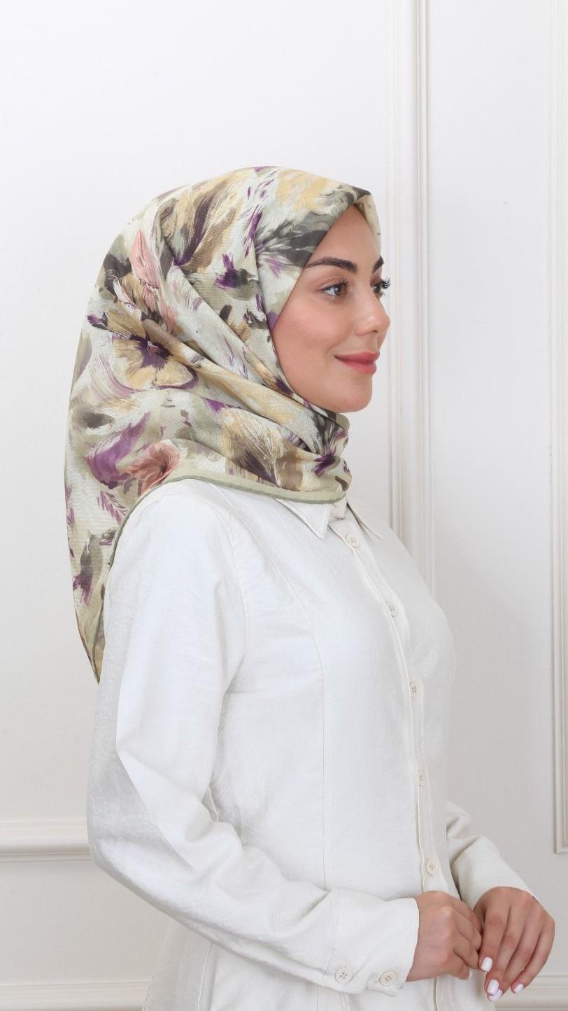 Locella Soft Pamuk Eşarp Yağ Yeşili-2