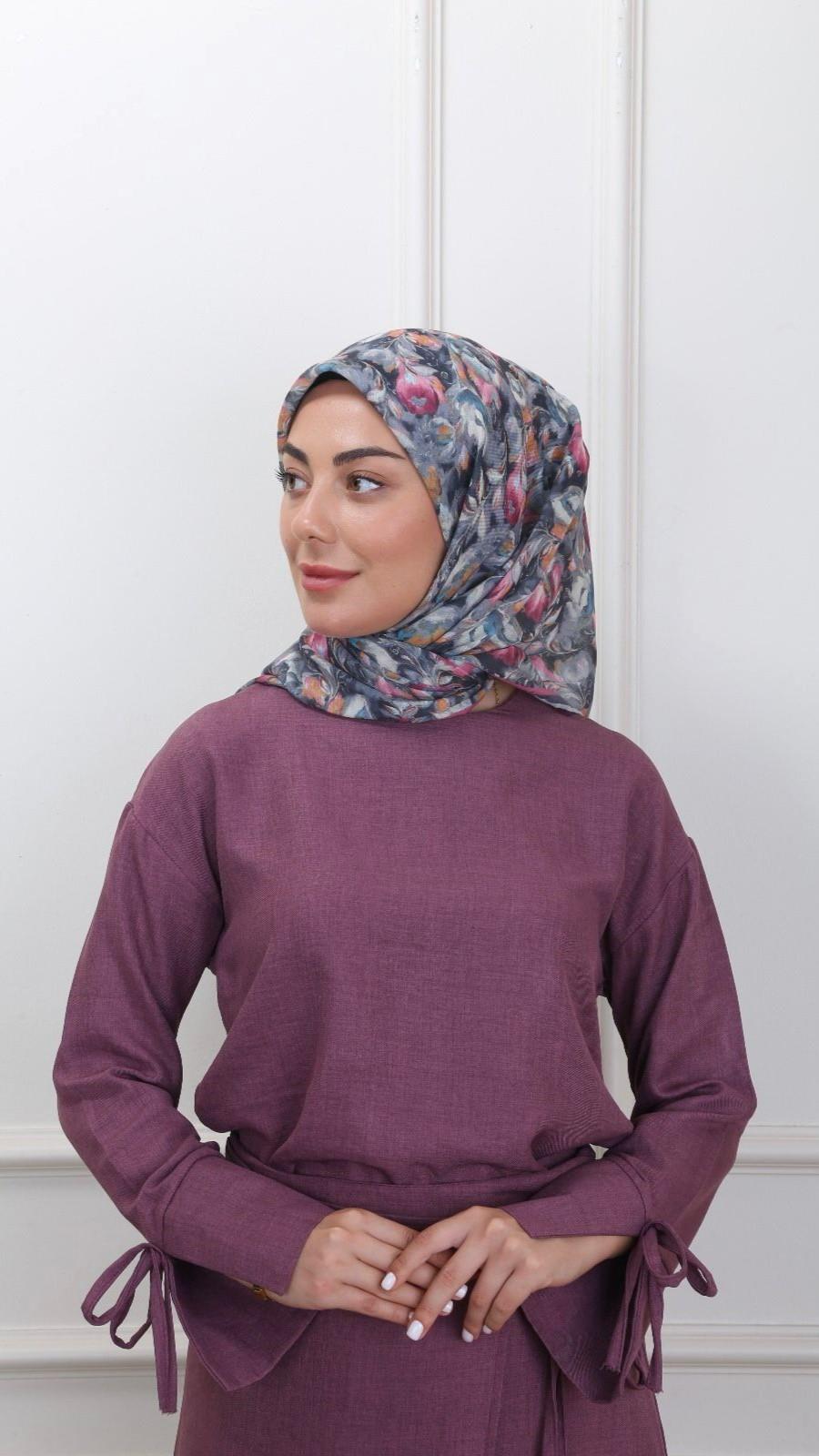 Locella Soft Pamuk Eşarp Gri-10