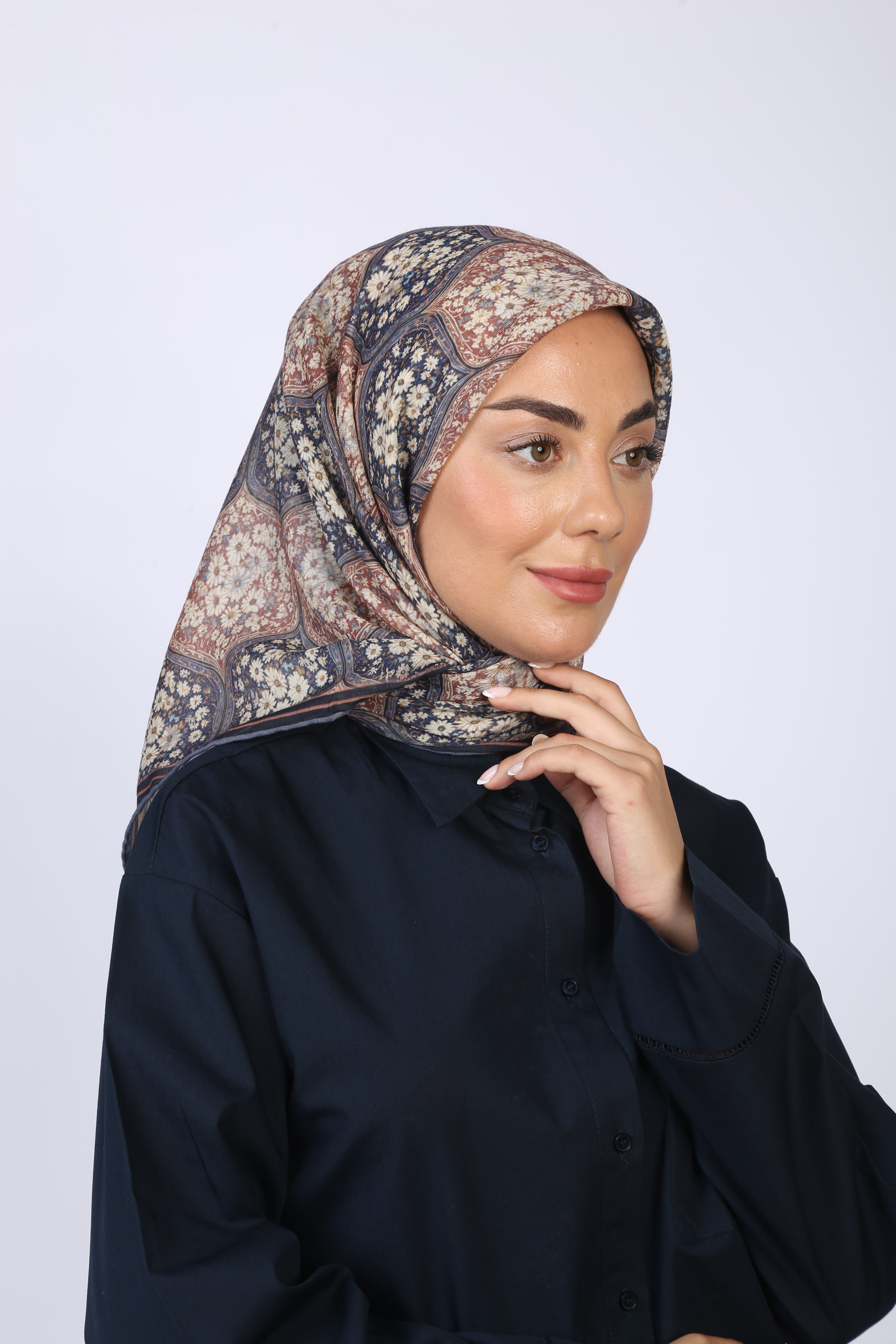 Locella Soft Pamuk Eşarp Lacivert