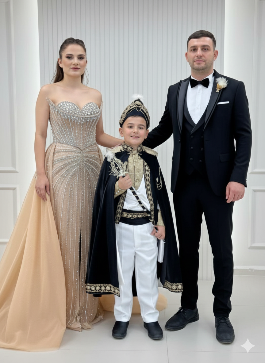 İthal Kafes Korseli Pelerinli Balık Abiye Tasarım Amiral Kadife Pelerin Siyah Damatlık Kombinli Set 225
