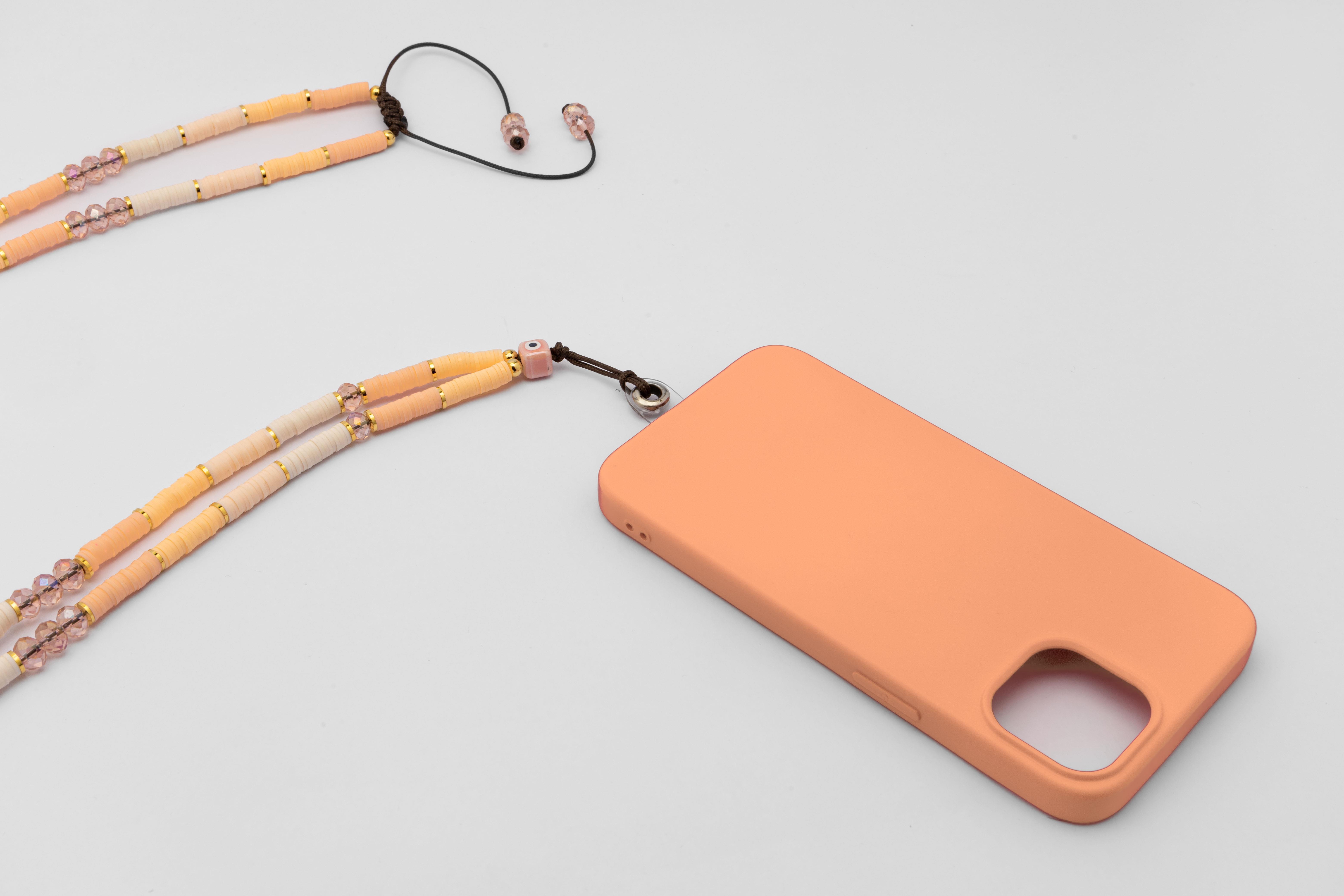 Fimo Boncuk Telefon Askısı Somon