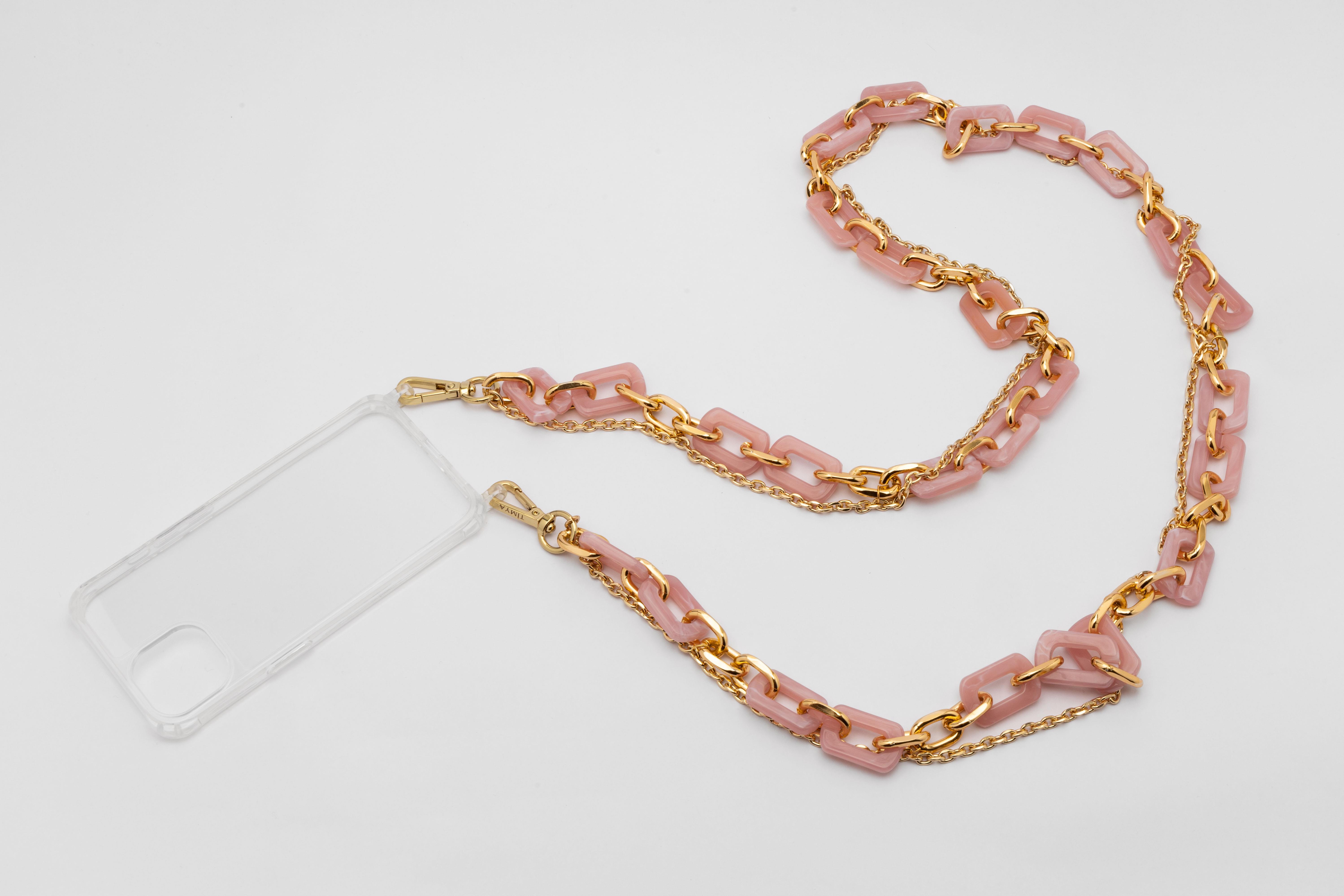Gold Chain Telefon Askısı Pembe