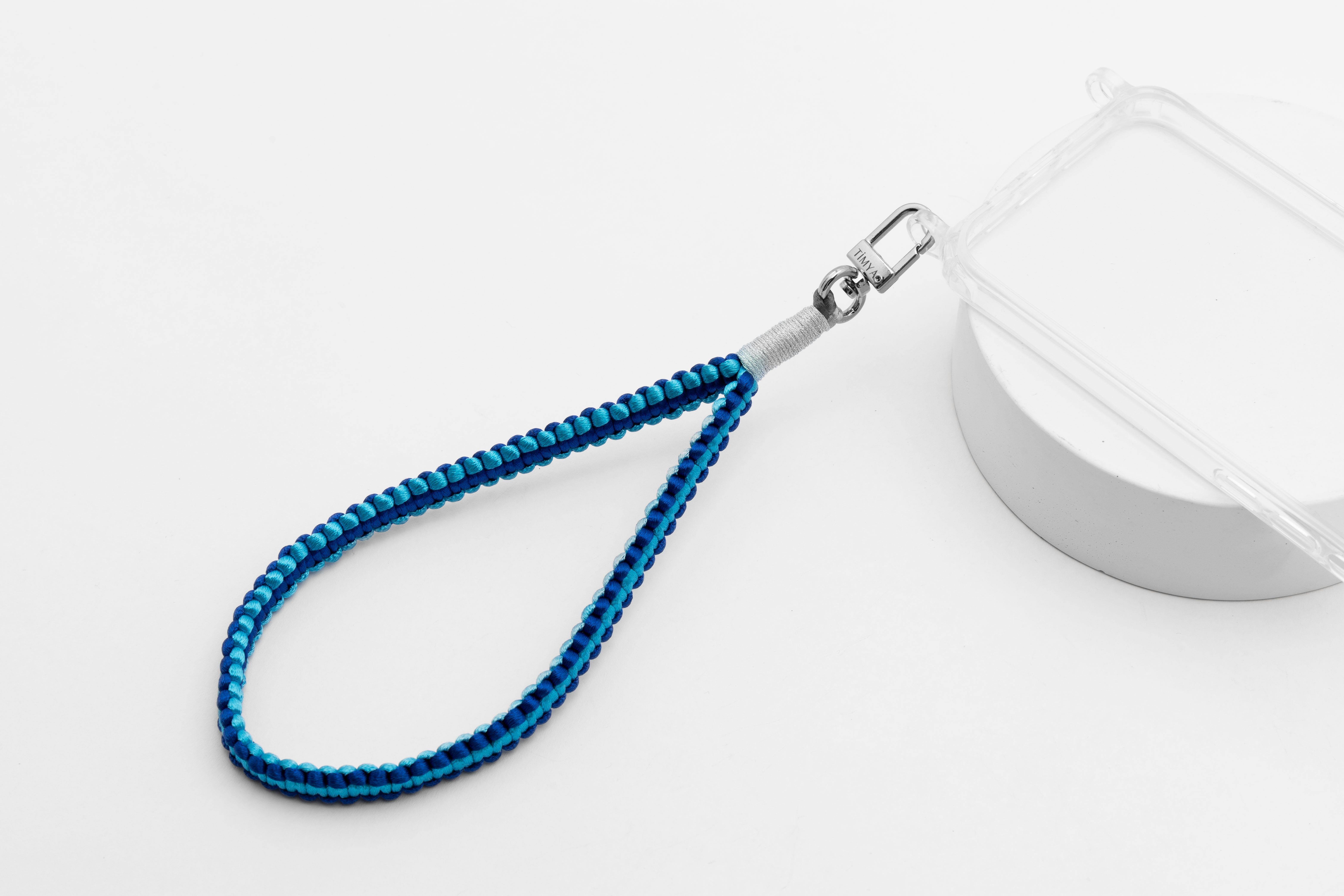 Mini Makrome Charm Telefon Aksesuarı Anahtarlık Mavi