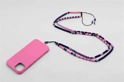 Fimo Boncuk Telefon Askısı Pembe Göz Detaylı