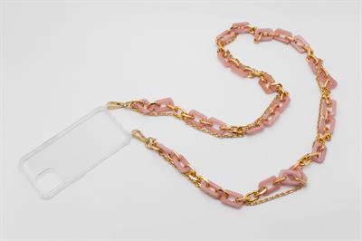 Gold Chain Telefon Askısı Pembe