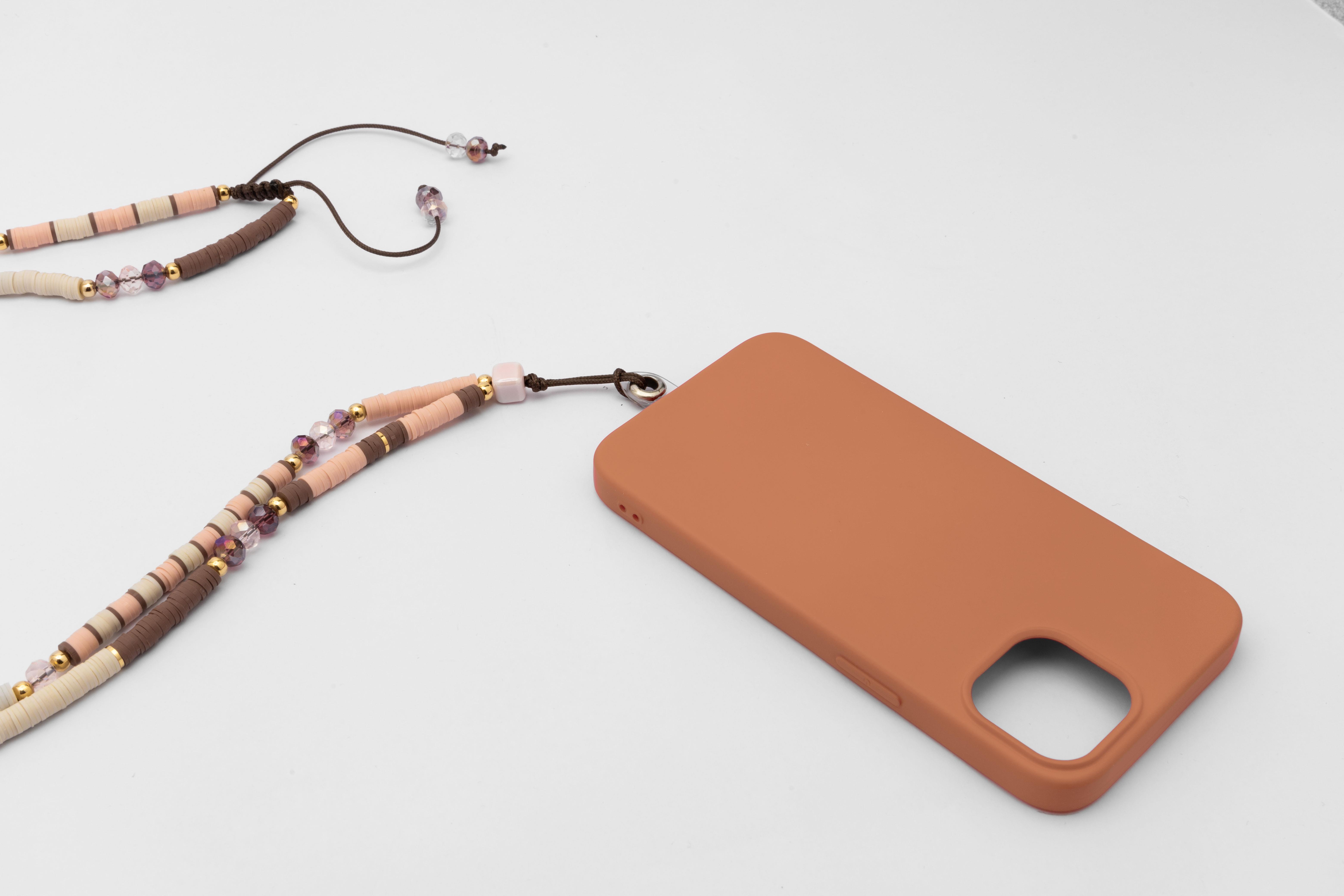 Fimo Boncuk Telefon Askısı Nude