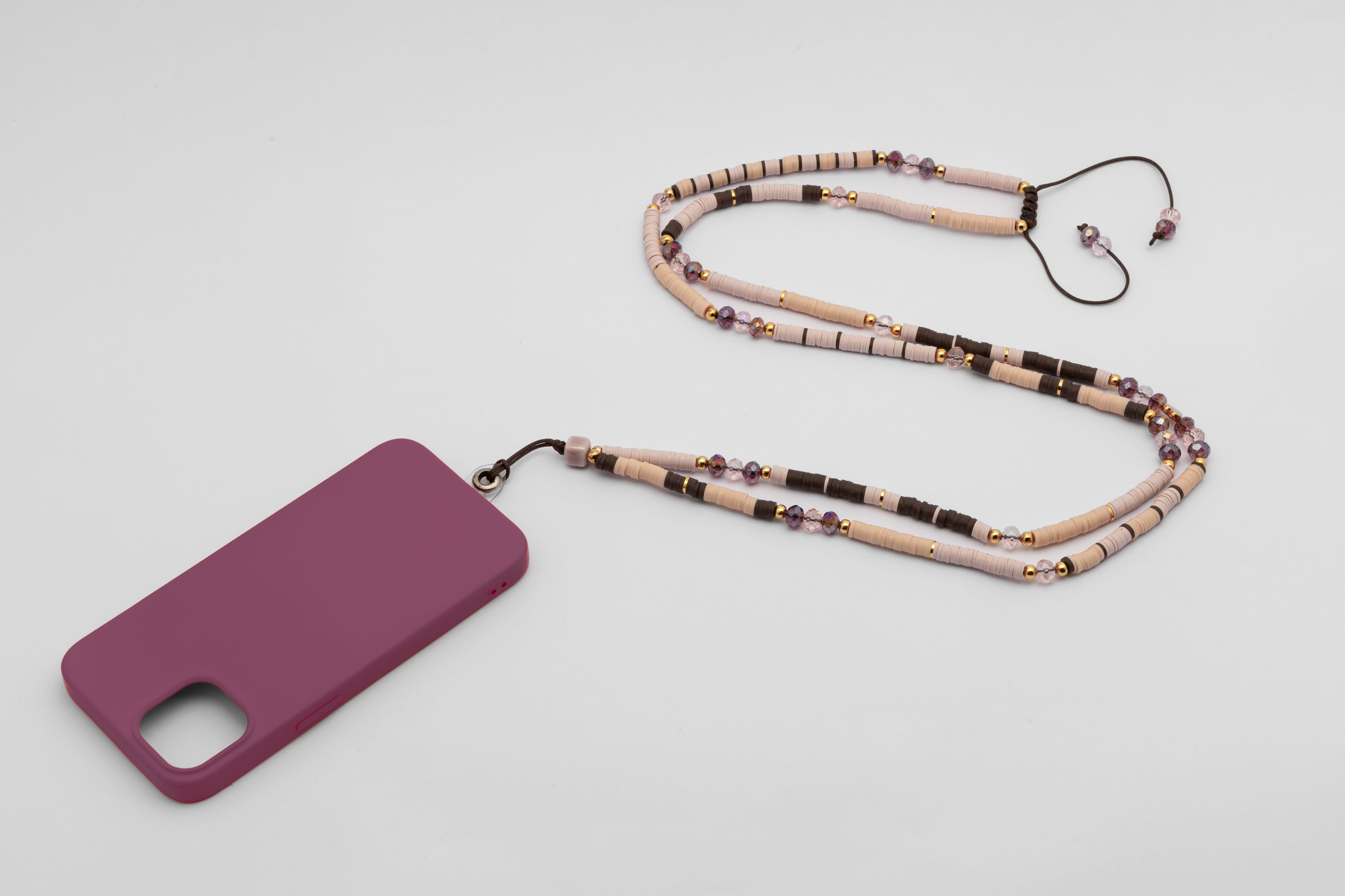Fimo Boncuk Telefon Askısı Nude Pembe