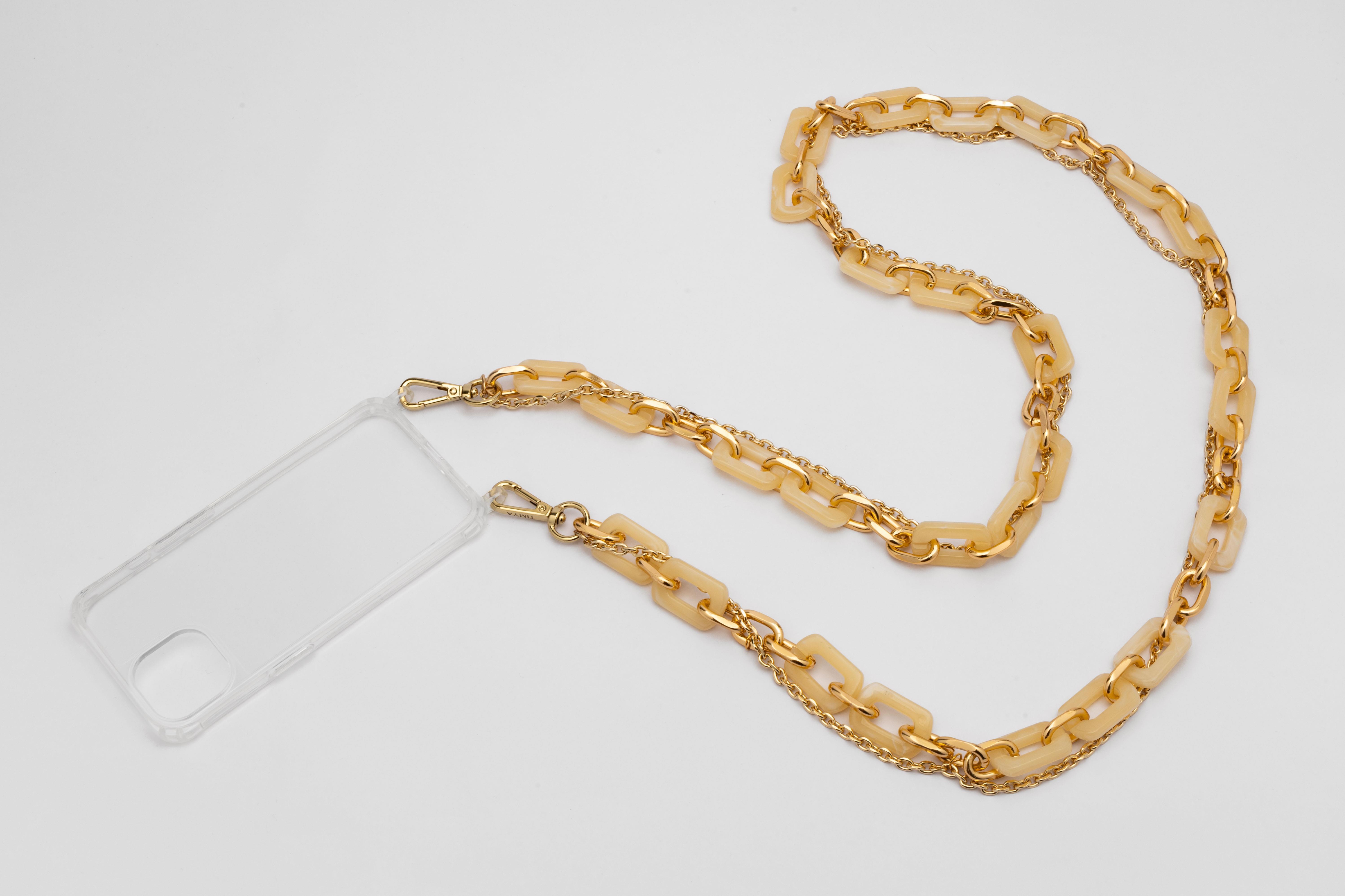 Gold Chain Telefon Askısı Krem