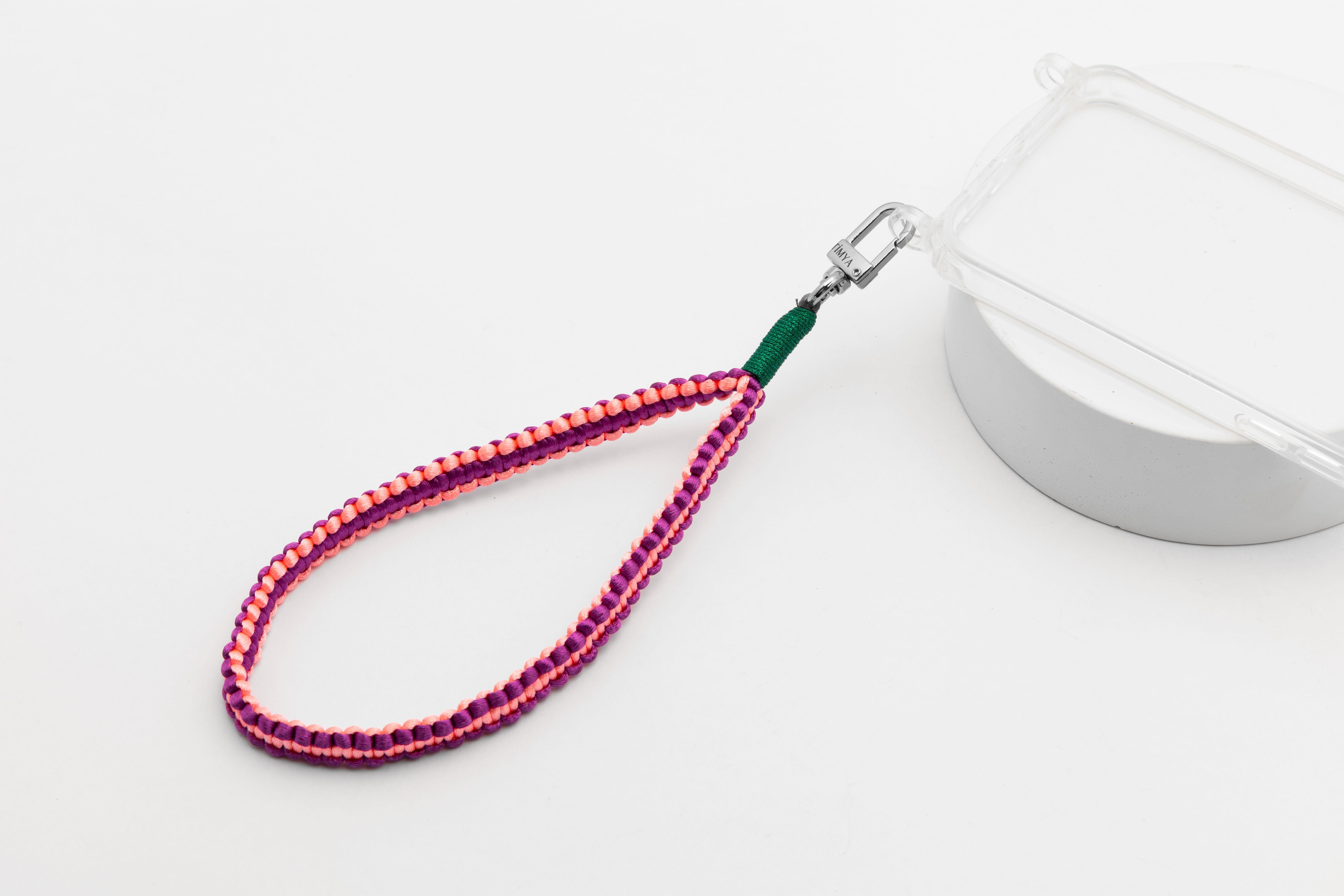 Mini Makrome Charm Telefon Aksesuarı Anahtarlık Pembe