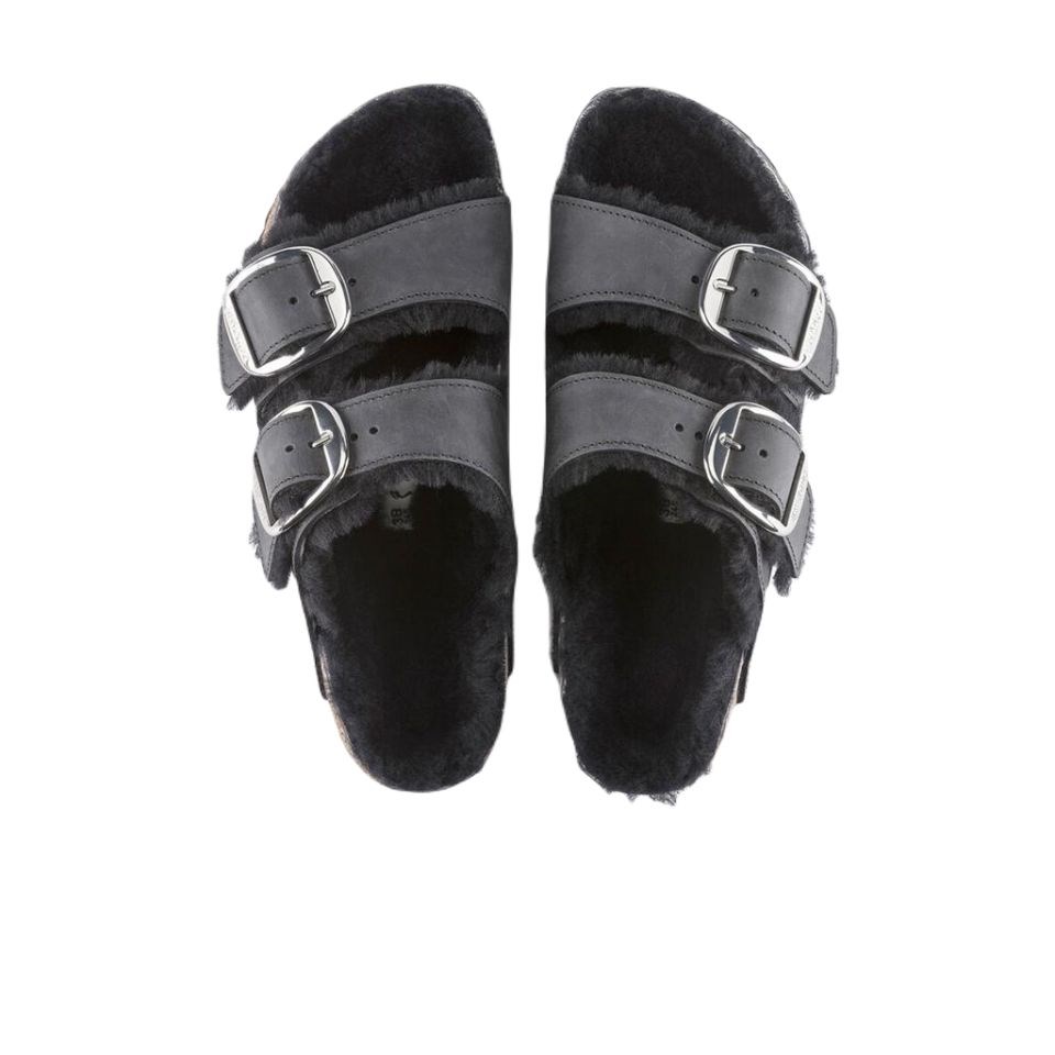 Arizona Big Buckle Shearling Tüylü Terlik 