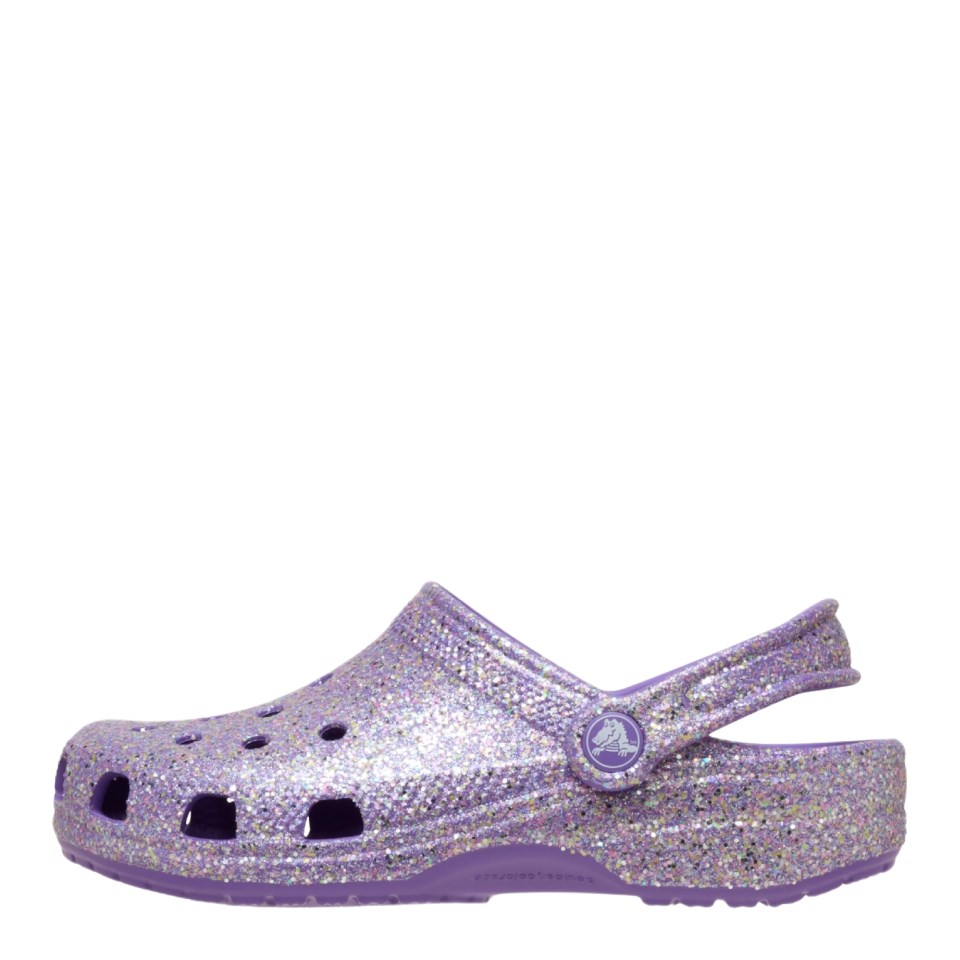 Classic Fantasy Glitter Clog K Crocs Simli Mor Kız Çocuk Terlik