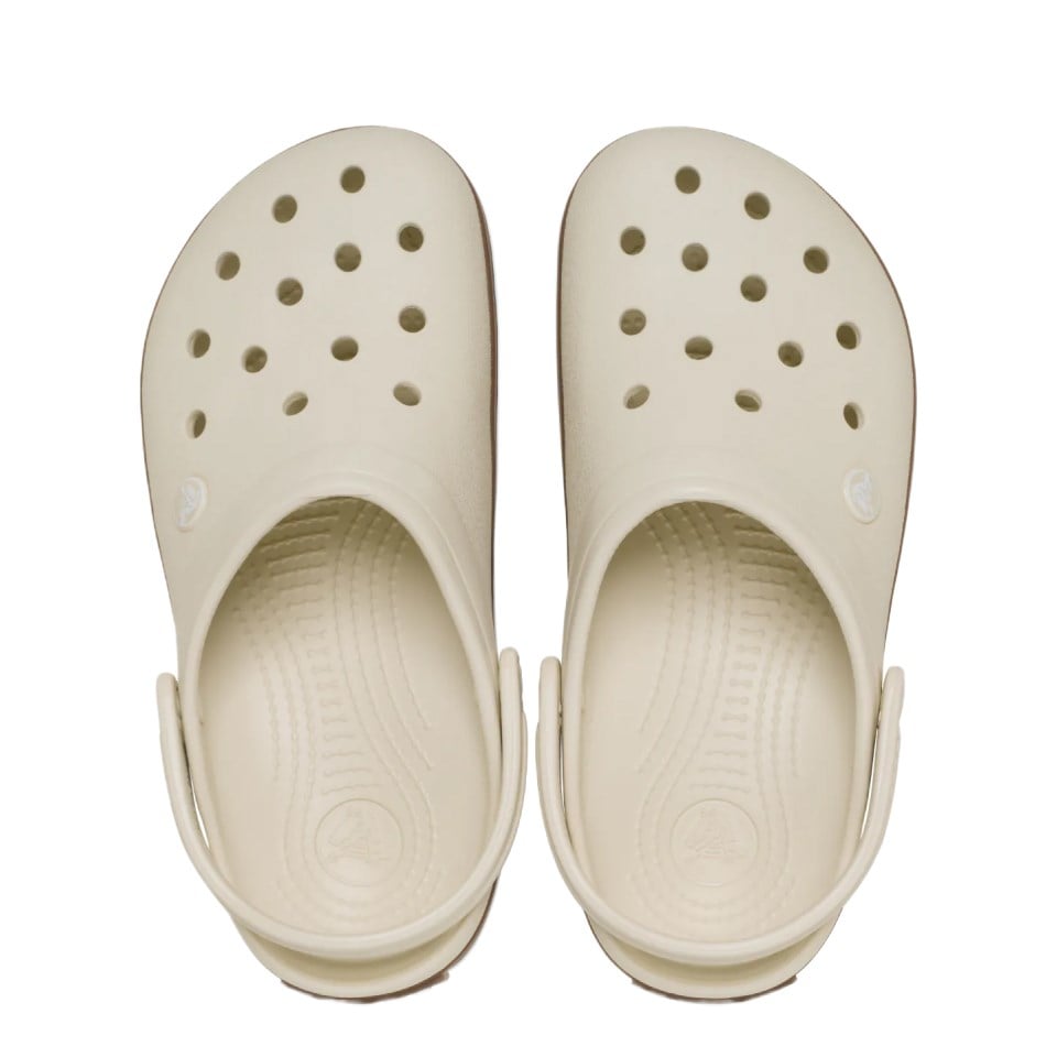 Crocband Gum Clog Crocs Kemik Rengi Kahverengi Şeritli Crocs