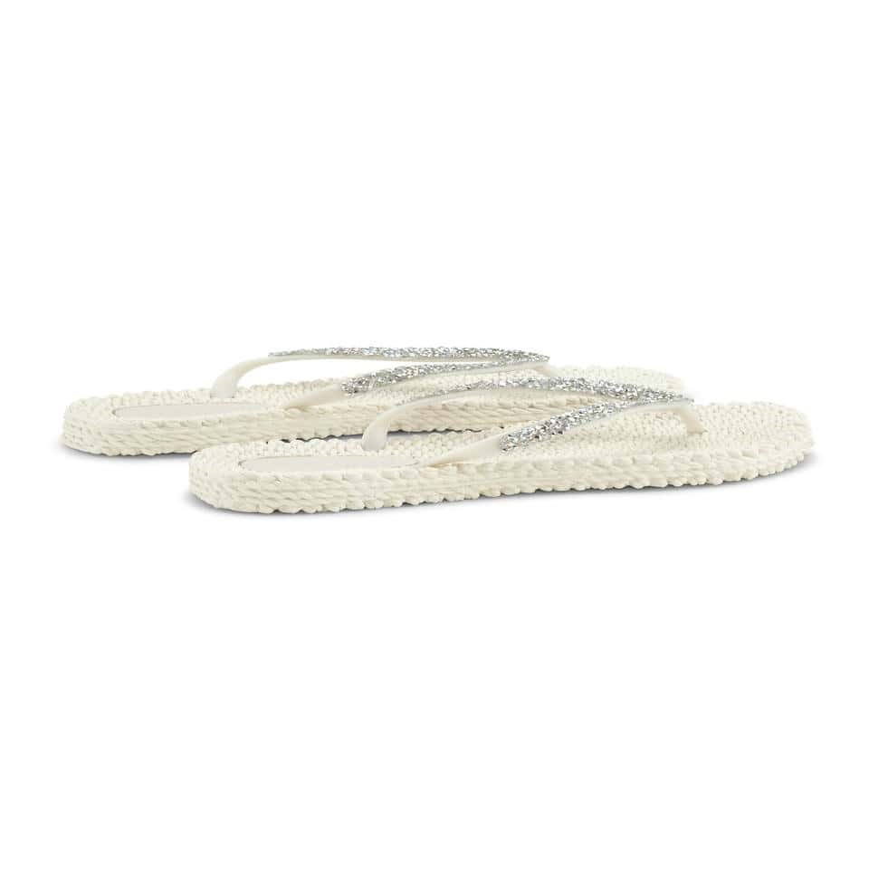 Ilse Jacobsen - Cheerful03G Flip Flop With Rhinest Krem Taşlı Parmak Arası Terlik