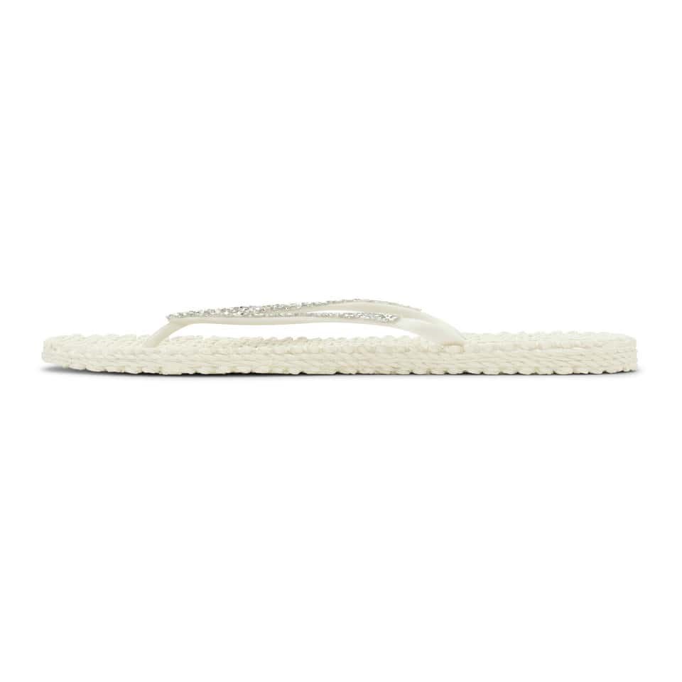 Ilse Jacobsen - Cheerful03G Flip Flop With Rhinest Krem Taşlı Parmak Arası Terlik