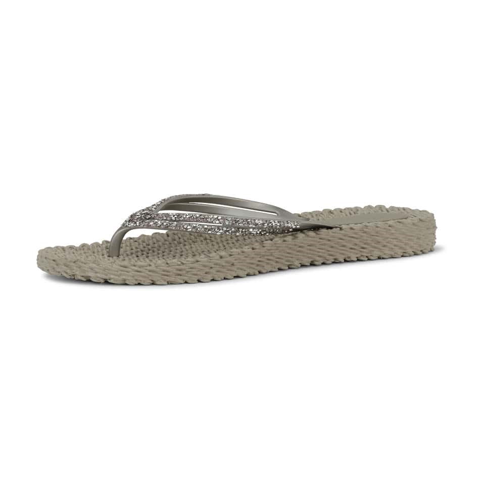 Ilse Jacobsen - Cheerful15 Flip Flop On Platform  Bej Taşlı Platformlu Parmak Arası Terlik