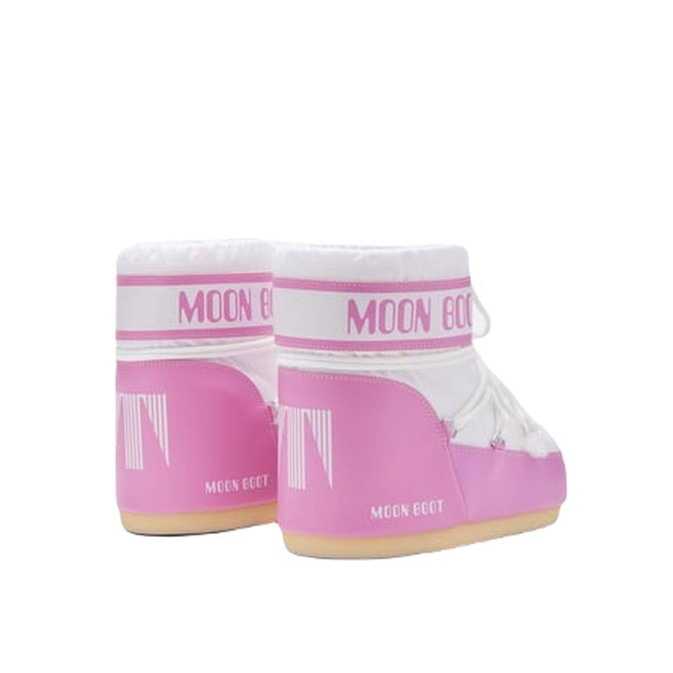Moon Boot Icon Low Nylon Pink/White Kadın Kısa Kar Botu