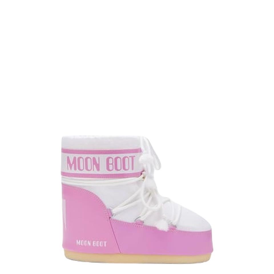 Moon Boot Icon Low Nylon Pink/White Kadın Kısa Kar Botu