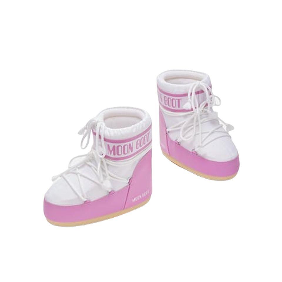 Moon Boot Icon Low Nylon Pink/White Kadın Kısa Kar Botu