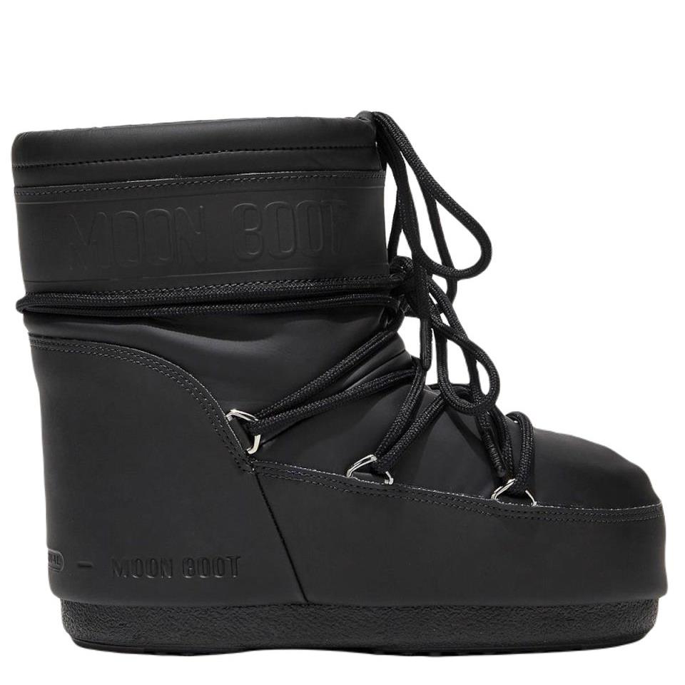 Moon Boot Icon Low Rubber Black Kadın Kısa Kar Botu