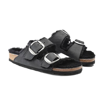 Arizona Big Buckle Shearling Tüylü Terlik 