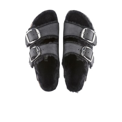 Arizona Big Buckle Shearling Tüylü Terlik 