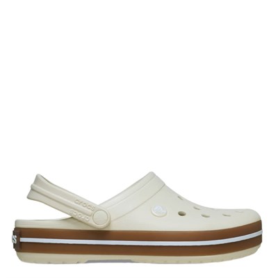 Crocband Gum Clog Crocs Kemik Rengi Kahverengi Şeritli Crocs