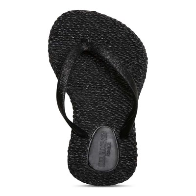 Ilse Jacobsen - Cheerful01 Flip Flop With Glitter Siyah Simli Parmak Arası Terlik