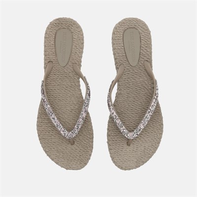 Ilse Jacobsen - Cheerful03G Flip Flop With Rhinest Bej Taşlı Parmak Arası Terlik