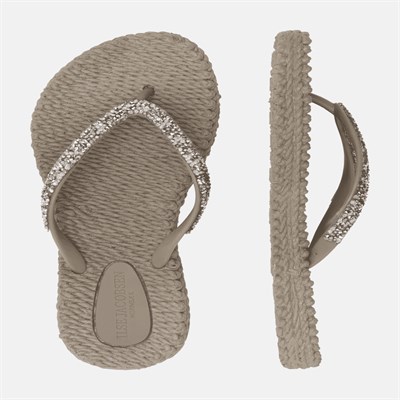 Ilse Jacobsen - Cheerful03G Flip Flop With Rhinest Bej Taşlı Parmak Arası Terlik