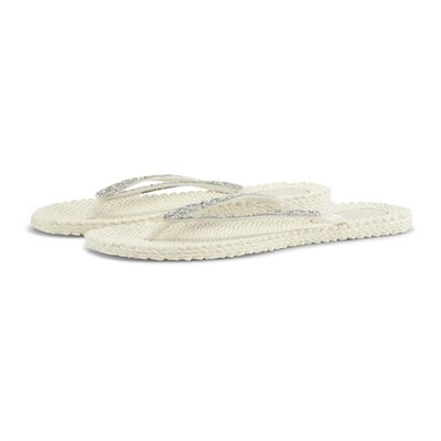 Ilse Jacobsen - Cheerful03G Flip Flop With Rhinest Krem Taşlı Parmak Arası Terlik