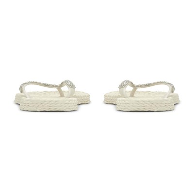 Ilse Jacobsen - Cheerful03G Flip Flop With Rhinest Krem Taşlı Parmak Arası Terlik