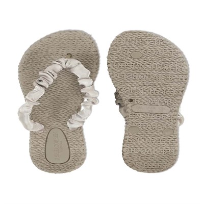 Ilse Jacobsen - Cheerful06 Flip Flop Şık Büzgü Detaylı Bej Parmak Arası Terlik
