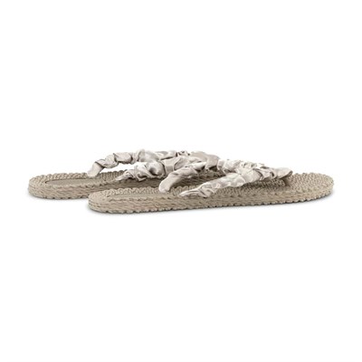 Ilse Jacobsen - Cheerful06 Flip Flop Şık Büzgü Detaylı Bej Parmak Arası Terlik