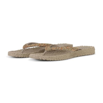 Ilse Jacobsen - Cheerful15 Flip Flop On Platform  Bej Taşlı Platformlu Parmak Arası Terlik